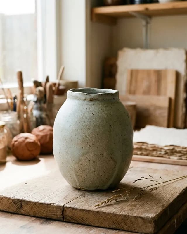 Váza Ranní mlha, celadon